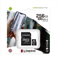 Kingston Canvas Select Plus microSDXC 256GB Class 10 U1 V10 A1 UHS-I με αντάπτορα