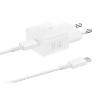 Samsung EP-T2510XWE Φορτιστής με Θύρα USB-C και Καλώδιο USB-C - USB-C 25W Power Delivery Λευκός