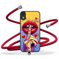 Xiaomi Poco M3 Pro 5G - CrossBody Strap Θήκη με Universal Λουράκι Κινητού και σχέδιο ShutUP