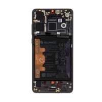 Huawei P30 - LCD Display + Touch Unit + Front Cover Black Original (Service Pack)