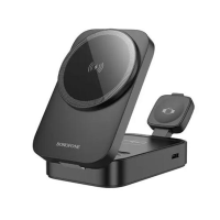 Borofone Wireless induction charger BQ38 Sharp 3 in 1 15W black