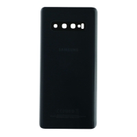 Samsung Galaxy S10 Plus - Battery Door + Battery Door Adhesive + Back Camera Lens and Bezel Prism Black OEM