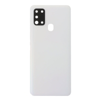 Samsung Galaxy A21s A217 - Battery Door + Battery Door Adhesive + Back Camera Lens and Bezel White OEM