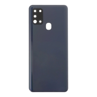 Samsung Galaxy A21s A217 - Battery Door + Battery Door Adhesive + Back Camera Lens and Bezel Black OEM