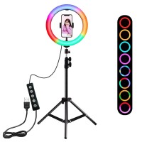 LED Selfie Light 30cm RGB (colorfull) + Tripod Stand 200cm
