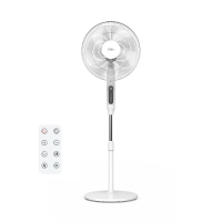 Osio OSF-9015 Λευκός αθόρυβος ανεμιστήρας δαπέδου 16” με BLDC motor, 24 ταχυτήτων με οθόνη και τηλεχειριστήριο-24W
