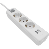Philips SPN3032W/GRS Πολύπριζο 3 θέσεων με 2 USB Type-A 2.4A