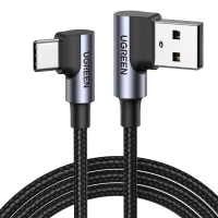 UGREEN Cable USB-A to USB-C, 0.5m, 3A, angled, gray - US176 / 20855
