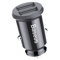 BASEUS 12V 15.5W, 2xUSB-A, Grain Car, black - CCALL-ML01