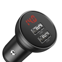 BASEUS 12V 24W, 2xUSB-A, grey - CCBX-0G