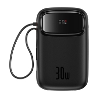 BASEUS Power Bank 10000mAh, 30W + built-in cables 2C, Qpow 2 black - P10055008113-00
