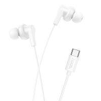 Hoco M114 wired earphones Type-C with microphone white