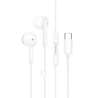 Hoco M95 wire earphones USB Type-C with microphone white