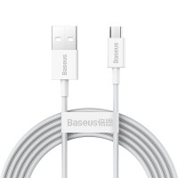 BASEUS Cable USB-A - Micro USB, 2m, 2A, Superior, CAMYS-A02 white