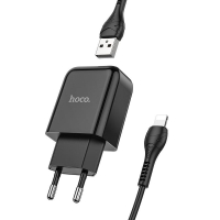 HOCO N2 travel charger USB A + cable USB A to Lightning 2.1A black