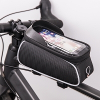 Waterproof bike frame bag with shielded phone holder Model 01 black