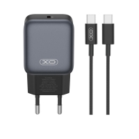 XO 220V 30W, USB-C + cable USB-C to USB-C, L155 black
