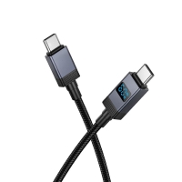 Cable USB-C to USB-C Hoco 3A 60W with display 1m X118 black