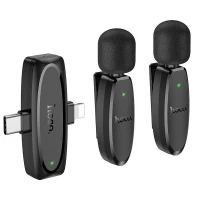 Wireless Microphone Hoco L15, USB-C / Lightning, 2-Pack, Black