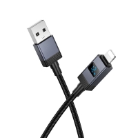 Cable USB-A to Lightning Hoco 2,4A with display 1m X118 black