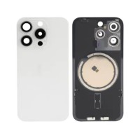 Apple iPhone 15 Pro - Battery Door with Camera Lens and Magsafe White With Logo OEM