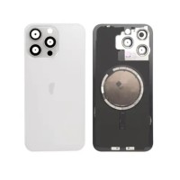 Apple iPhone 15 Pro Max - Battery Door with Camera Lens and Magsafe White With Logo OEM