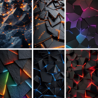 Geometric Glow Phone Skin Protector 6 τεμάχια ( Χρειάζεται μηχάνημα κοπής ) (Κωδ:50003)