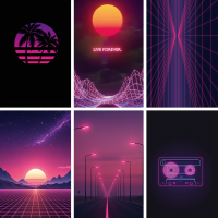 Back to the 80s Phone Skin Protector 6 τεμάχια ( Χρειάζεται μηχάνημα κοπής ) (Κωδ:50004)