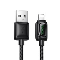 Cable with LCD USB A to Lightning Hoco 2,4A 1,2 m U146 black