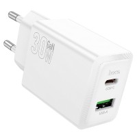 Phone charger Hoco USB-A + USB-C QC3.0 PD AFC 3A 30W N71 white