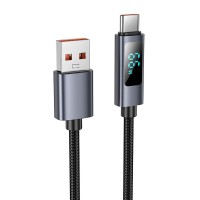 Cable USB-A to USB-C Hoco 5A with display 1m X112 black