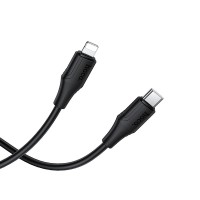 Silicone Cable USB-C to Lightning Hoco 27W 1m X124 black