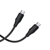 Silicone Cable USB-C to USB-C Hoco 3A 60W 1m X124 black