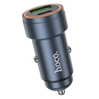 Car charger Hoco USB-A + USB-C PD QC3.0 3A 30W Z57A metal gray