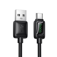 Cable with LCD USB-A to USB-C Hoco 3A 1,2m U146 black