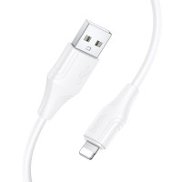 Silicone Cable USB-A to Lightning Hoco 2,4A 1m X124 white