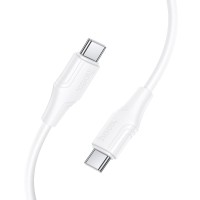 Silicone Cable USB-C to USB-C Hoco 3A 60W 1m X124 white