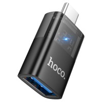 Adapter OTG USB C to USB A Hoco UA36B transparent black