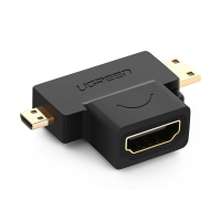 UGREEN Adapter 2-in-1 from Mini HDMI + Micro HDMI male to HDMI female black - HD129 / 20144