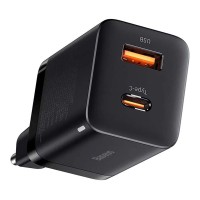 BASEUS 220V 30W, 1x USB-A + 1x USB-C, Super Si Pro (black) - CCSUPP-E01