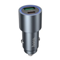 Car charger Hoco USB-A + USB-C PD QC3.0 48W Z60 black