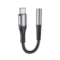 Adapter Aux Jack 3,5mm to USB-C Hoco LS33 metal gray