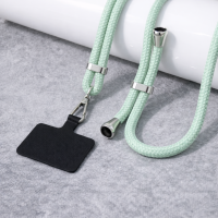 Λαχανί Ρυθμιζόμενο λουράκι τηλεφώνου 160cm, κρεμαστό λουράκι για κινητό τηλέφωνο με ασημί τελειώματα. Κωδ.133