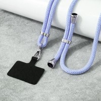 Baby Blue Ρυθμιζόμενο λουράκι τηλεφώνου 160cm, κρεμαστό λουράκι για κινητό τηλέφωνο με ασημί τελειώματα. Κωδ.136