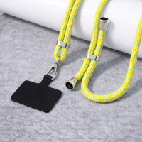 Κίτρινο μοτίβο Ρυθμιζόμενο λουράκι τηλεφώνου 160cm, κρεμαστό λουράκι για κινητό τηλέφωνο με χρυσά τελειώματα. Κωδ.140