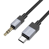 Cable AUX Jack 3,5 mm (male) to USB-C (male) Hoco 1 m UPA32B black