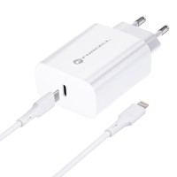 Phone charger Forcell F-Energy USB C QC4.0 PD 3A 20W + cable USB C to Lightning TFK-TC-20WPD white