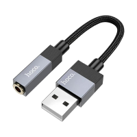 Adapter AUX USB-A (male) to Jack 3,5mm (female) Hoco UPA32D black