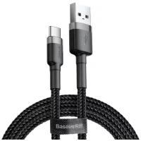 BASEUS Cable USB-A - Type-C, 1m, 3A, CAFULE, CATKLF-BG1 black + gray