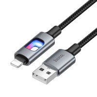 LED Cable USB-A to Lightning Hoco 2,4A 1,2m U144 black